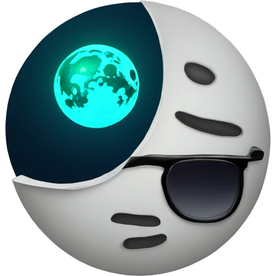A Moon With a sunglasses emoji