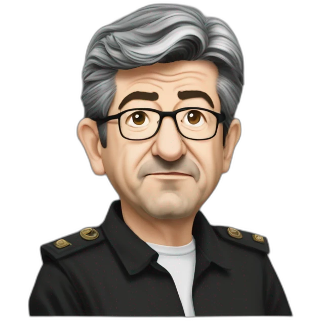jean-luc melenchon habille en terroriste du hamas emoji