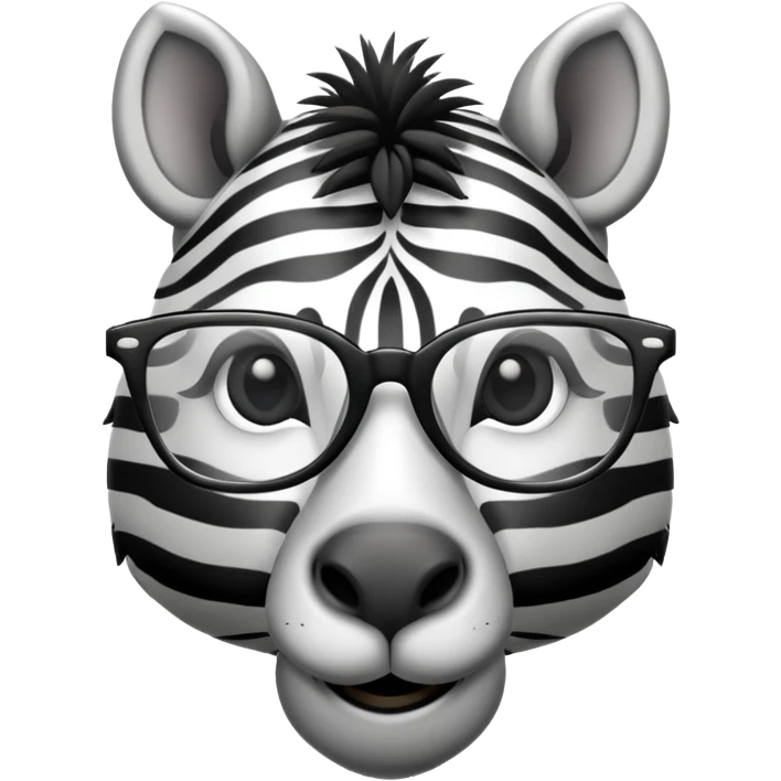 Zebra with glasses emoji