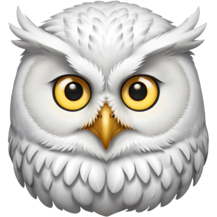 white olw, tilt head, questionning emoji