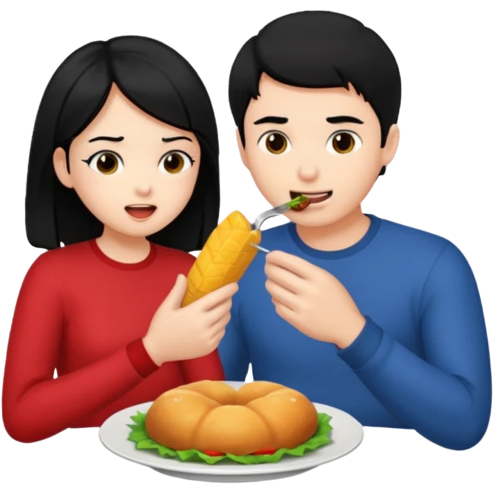 Black haired male eating a black haired girl ass emoji