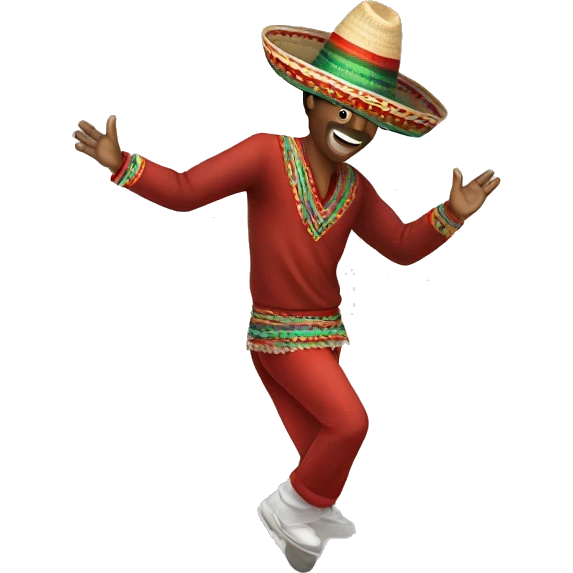 Man dancing with a mexican hat in emoji