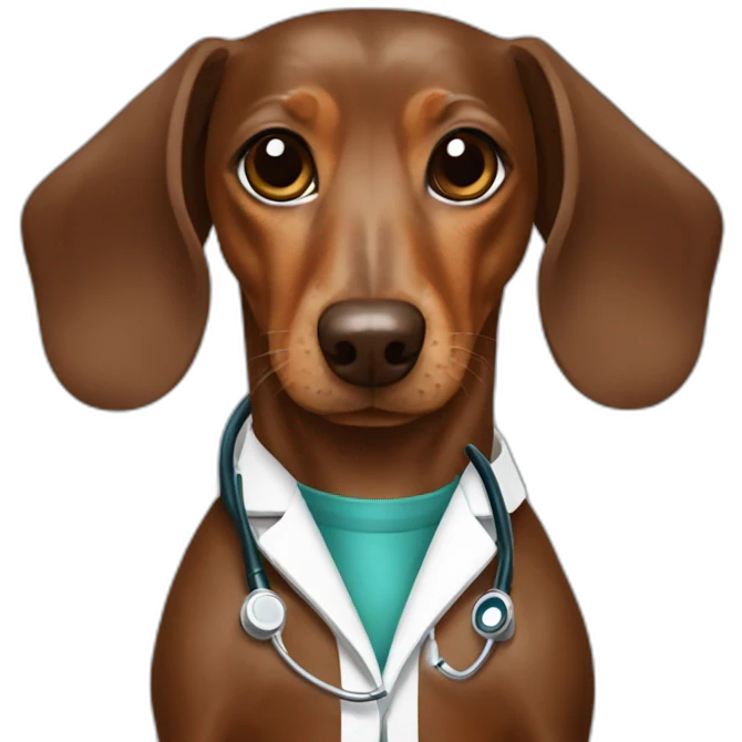 doctor Dachshund brown emoji