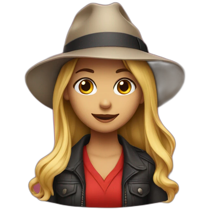the girl in the red fedora hat emoji