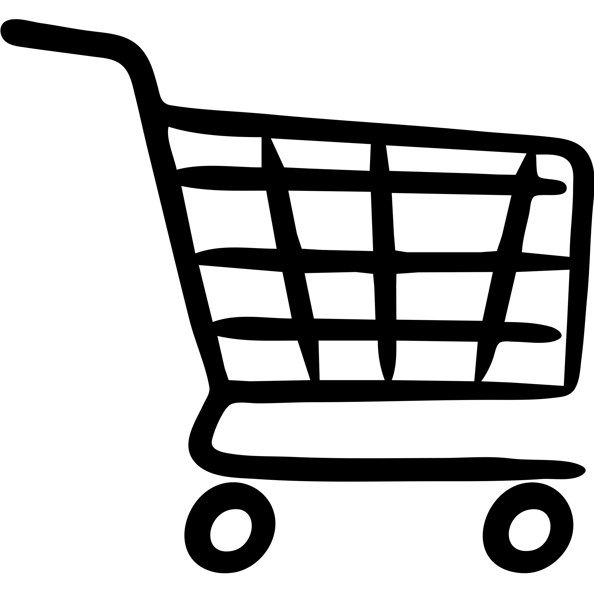 Hand-drawn shopping cart icon with a basket and wheels emoji