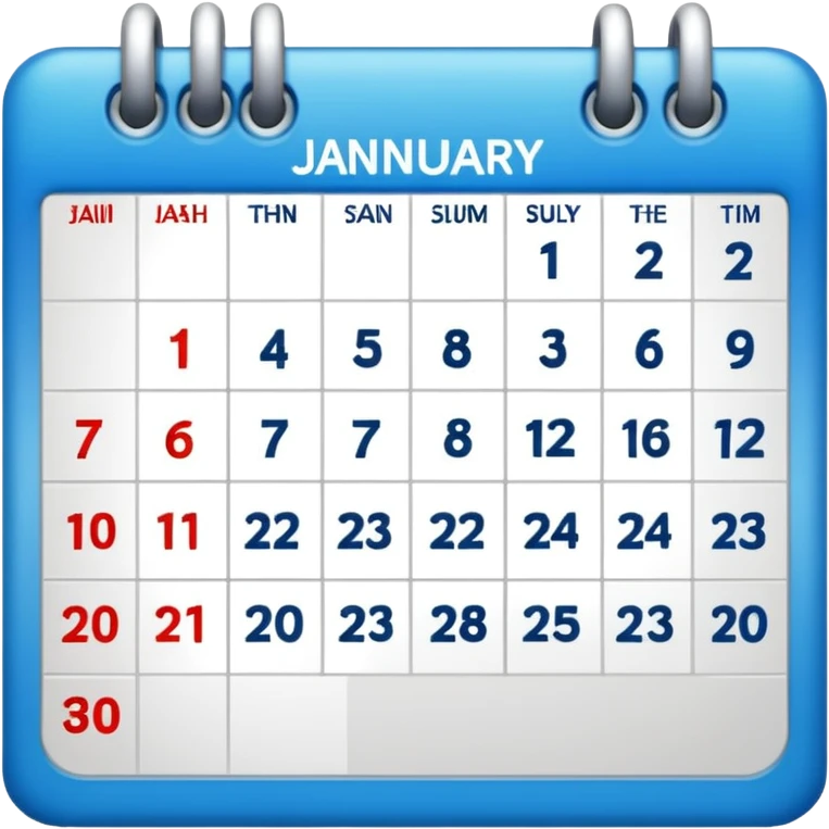 Calander page of 30 January only  emoji