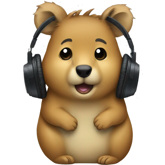 headphone with quokka emoji