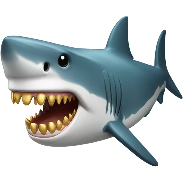 Shark with gold teeth emoji