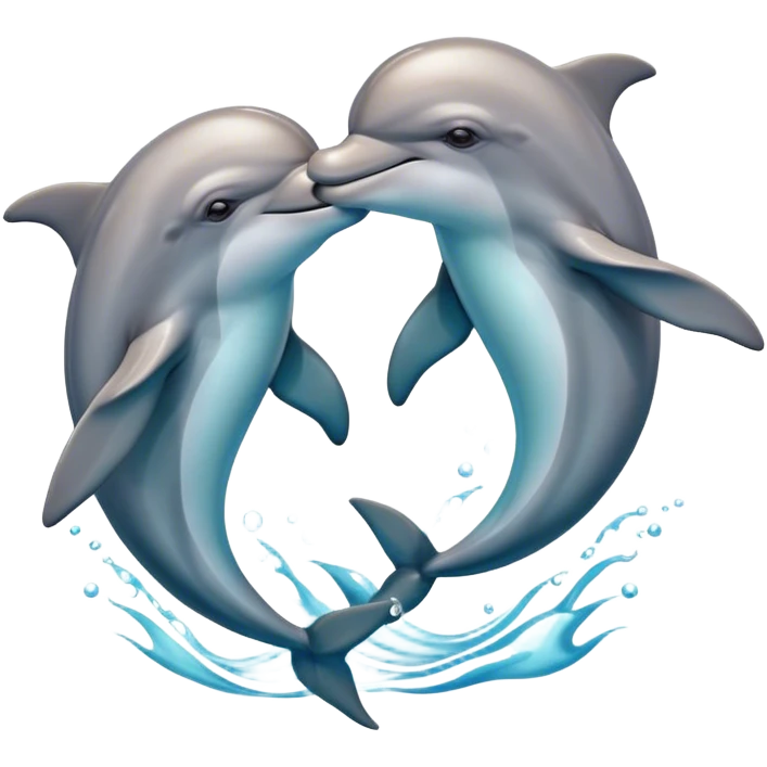 Dolphins kissing emoji