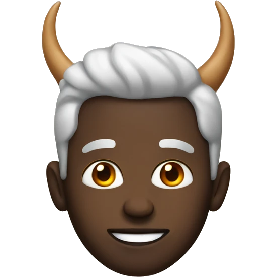 Black man with horns emoji