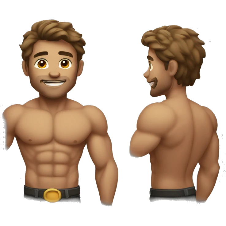muscular and handsome men emoji