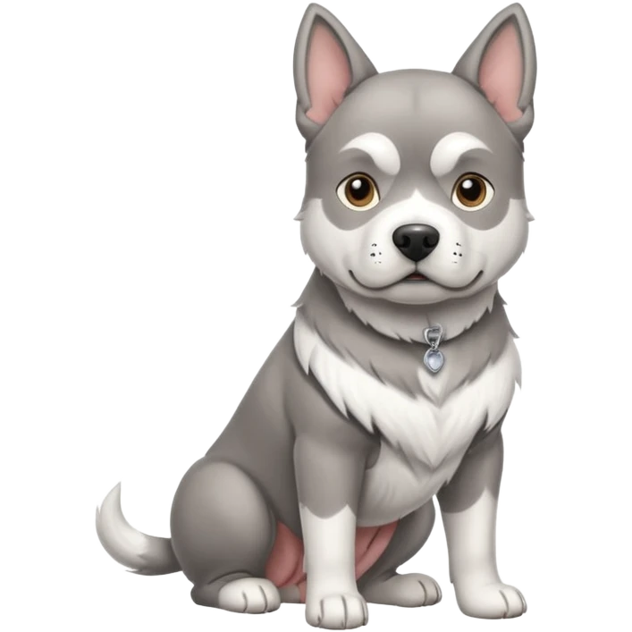 american staff dog grey & white emoji