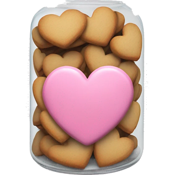 Heart cookies in a cookie jar that’s pink emoji