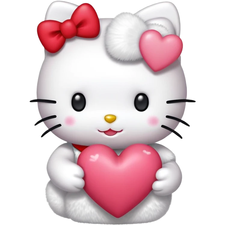 hello kitty with heart emoji