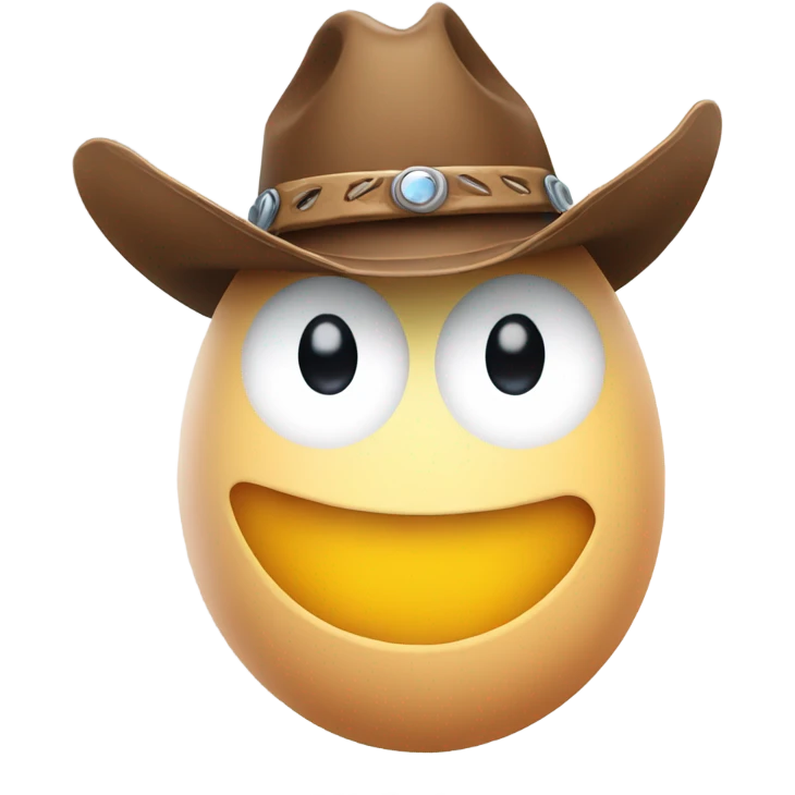 Egg wearing a cowboy hat emoji