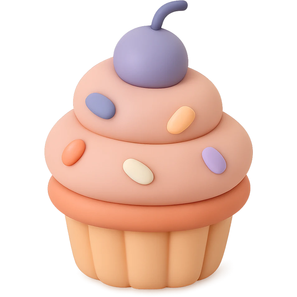 cupcake, mochi illustration style emoji