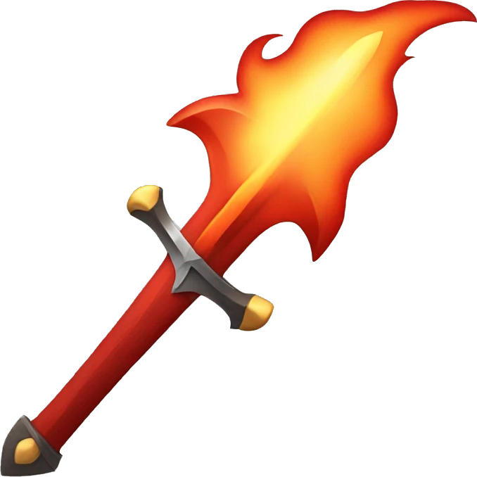 Red flaming sword emoji