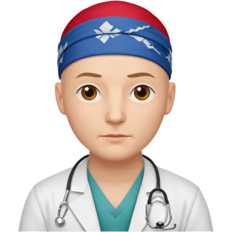 bald doctor with bandanna emoji