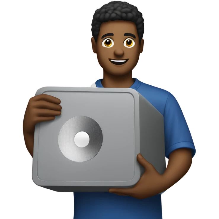 Guy holding speaker box  emoji