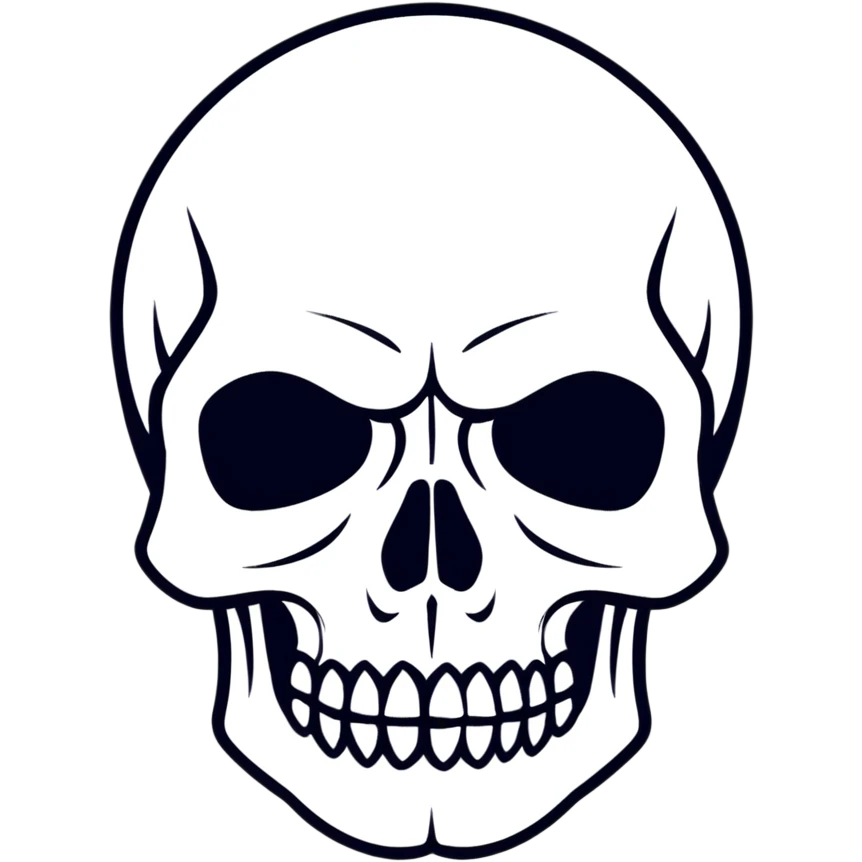 skull cartoonish sticker style emoji