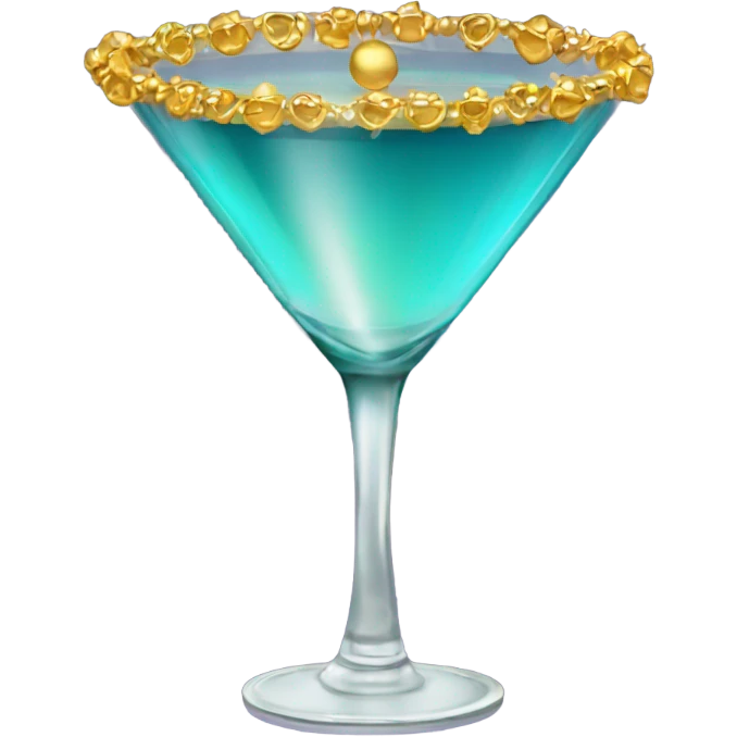 gold rimmed martini glass with tiny gold bows emoji