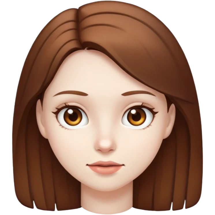 One girl with pale skin brown eyes brown ahir emoji