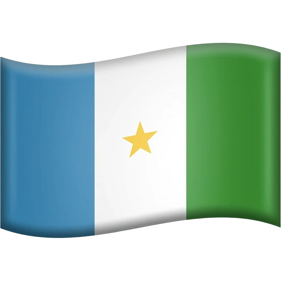 Blue and yellow flag with straight big white line, hazara flag emoji