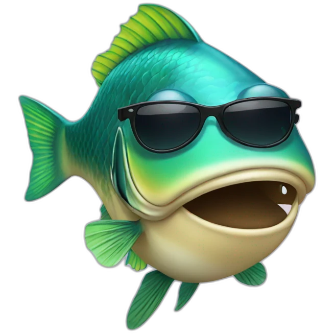 a fish with sunglasses emoji