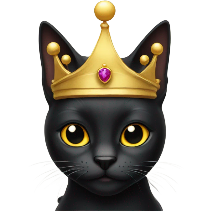 Black Cat in a crown emoji