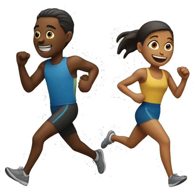 two people running together emoji