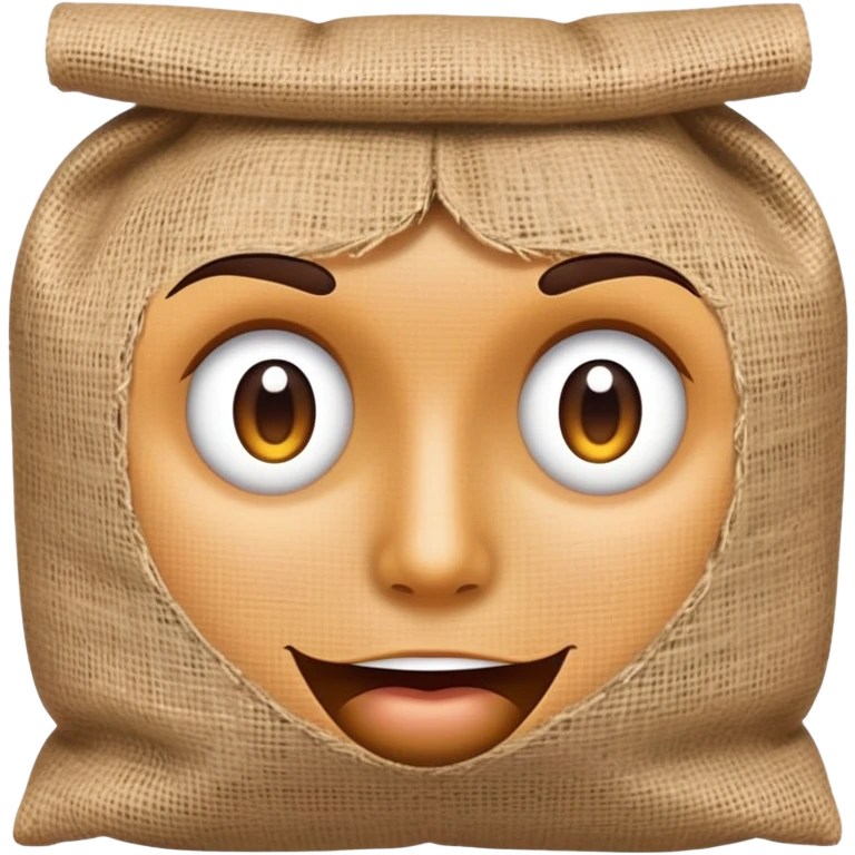 face with burlap sack texture emoji