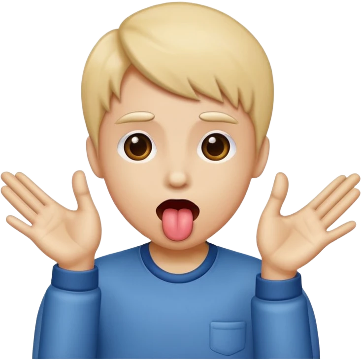 Tongue out with hands to the side emoji