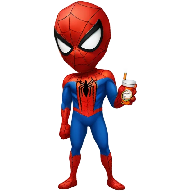 Spiderman with a cigarette emoji