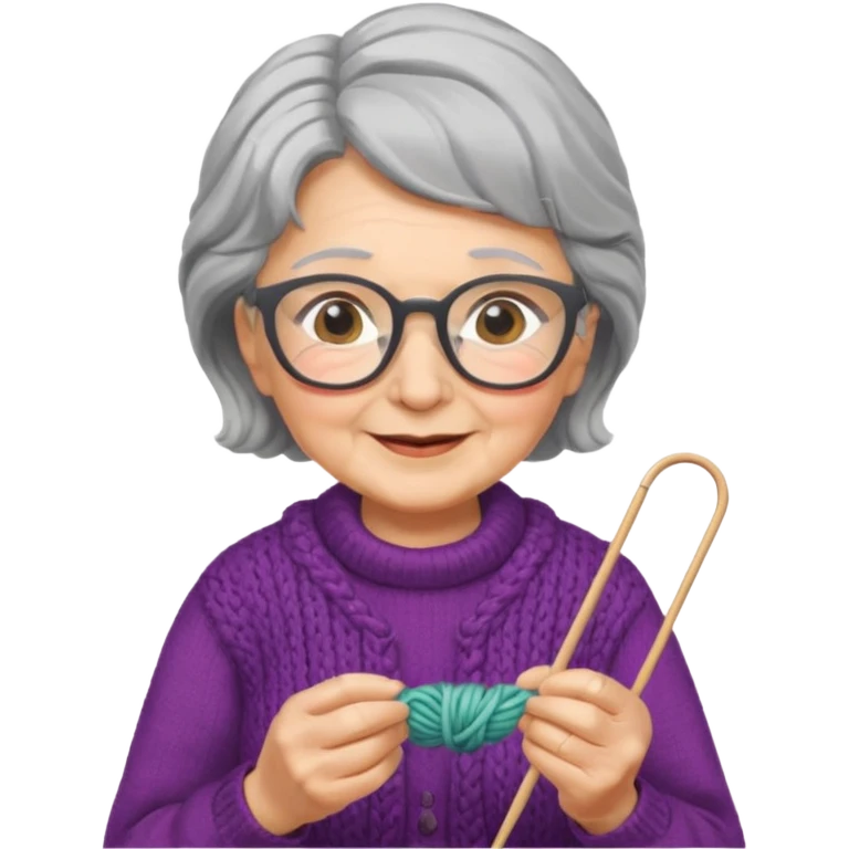 grandma knitting emoji