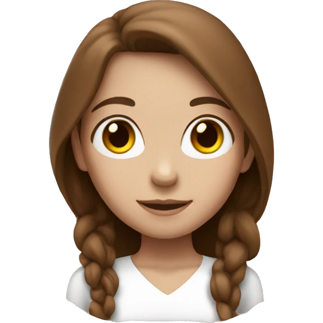 white colour heart with girl with brown hair emoji