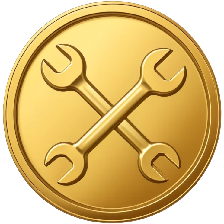 spanner icon within a gold coin emoji