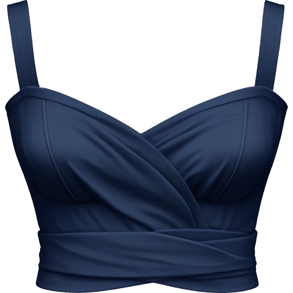 Realistic navy blue fashion wrap around Bustier Clothing Top isolated.  emoji
