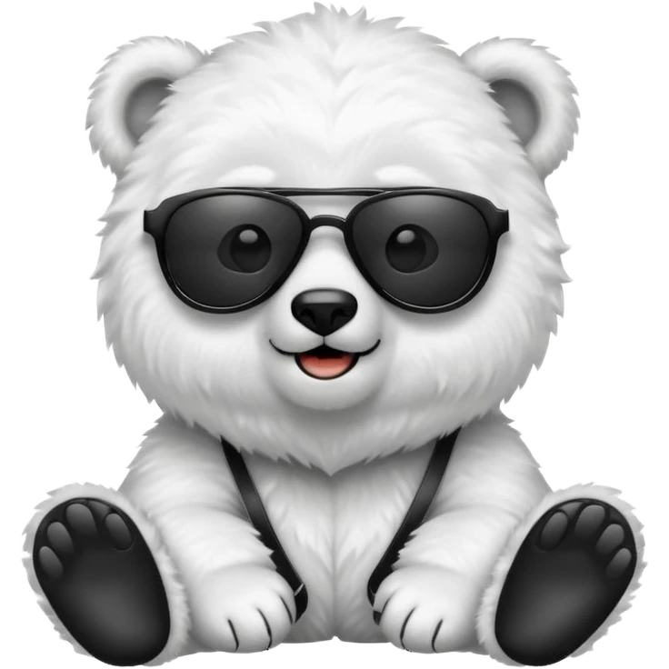 baby polar bear wear black sunglasses emoji
