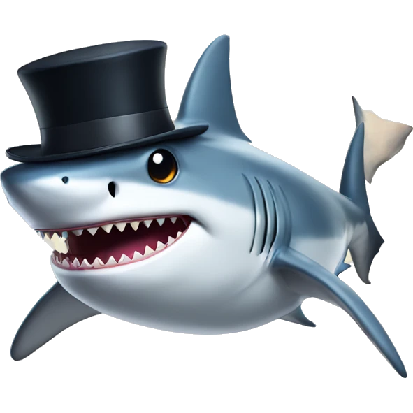 Shark with top hat  emoji