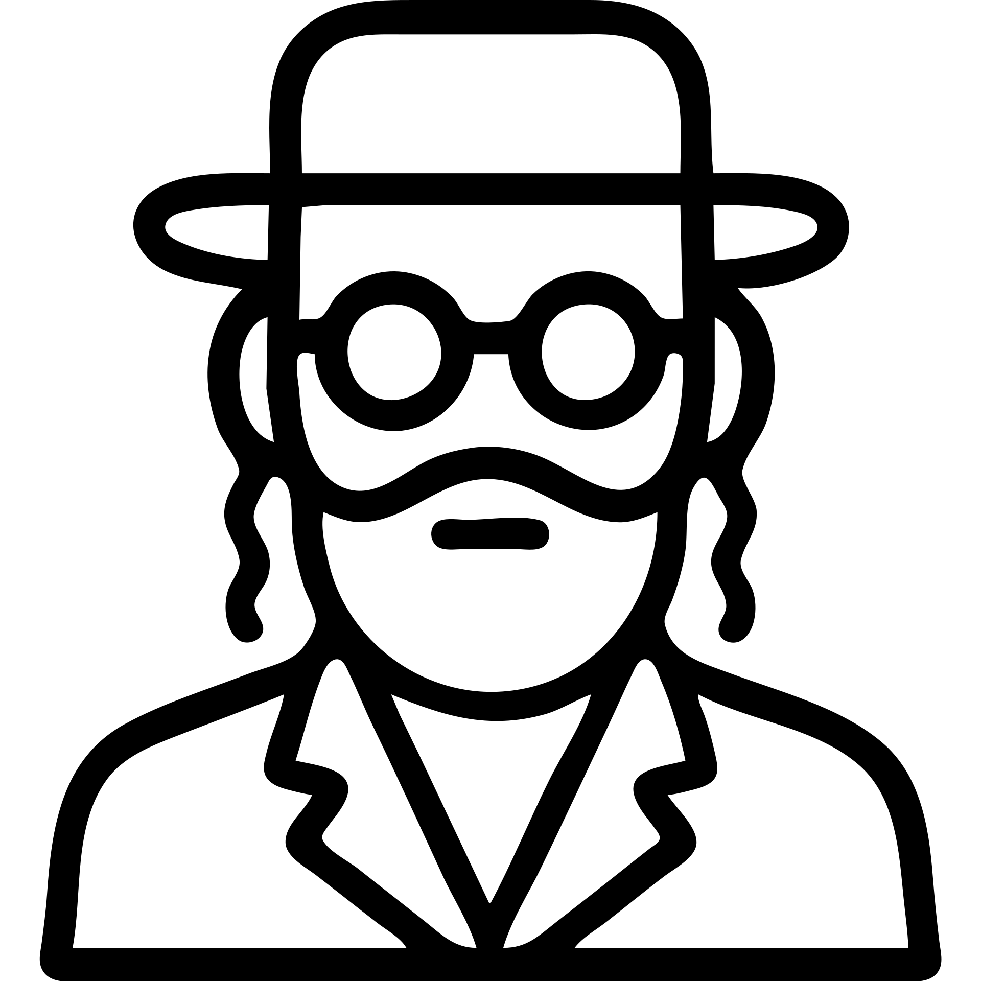 Jewish man, with beard and glasses, outlined icon style emoji