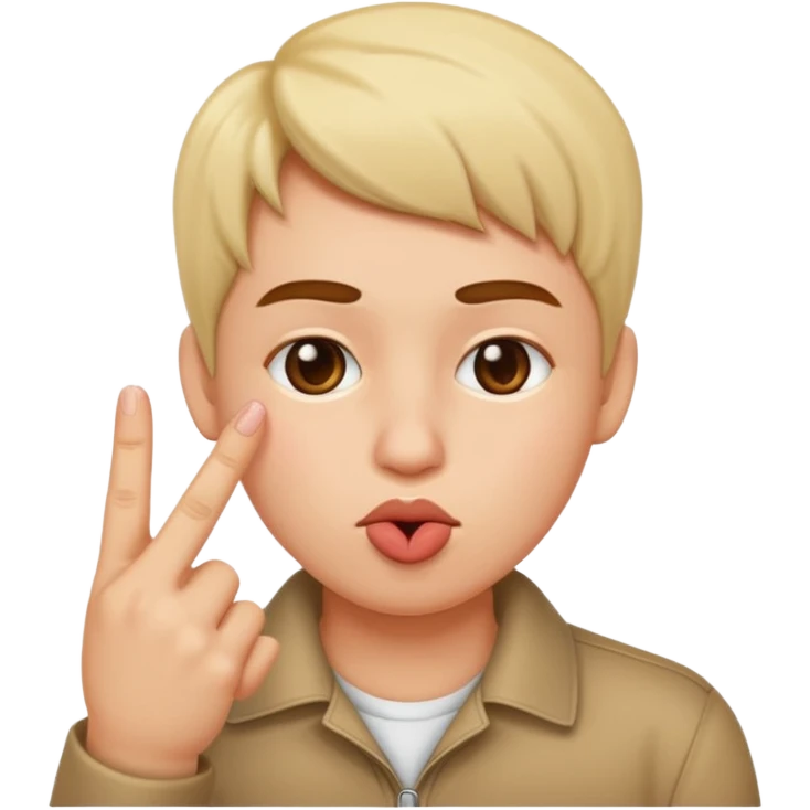 Kissy face middle finger emoji