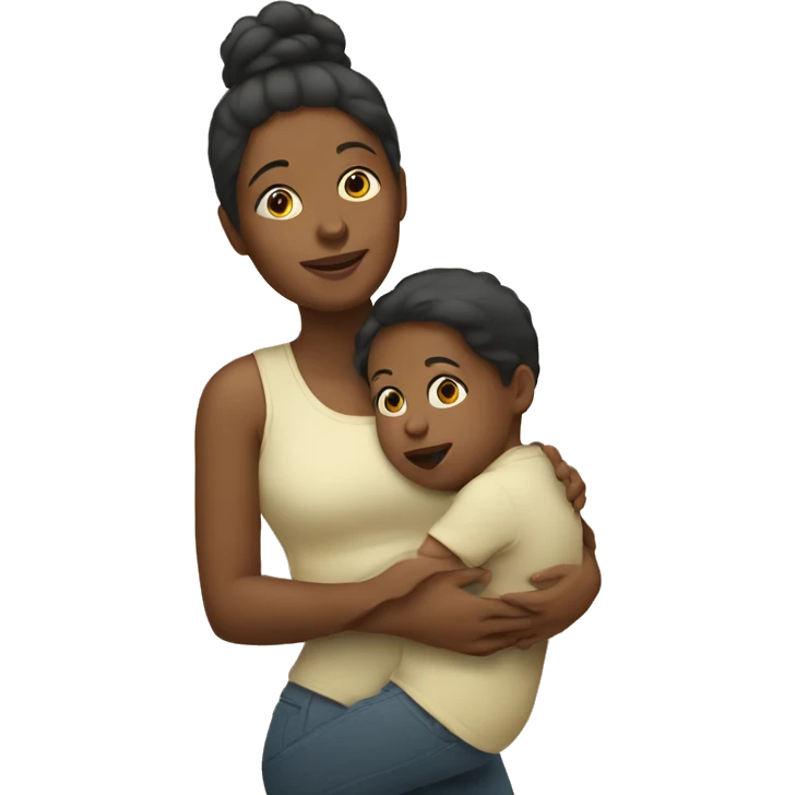 mama holding her toddler daughter  emoji