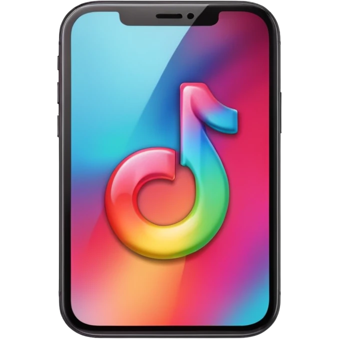 apple style emoji of a smartphone with TikTok interface visible emoji