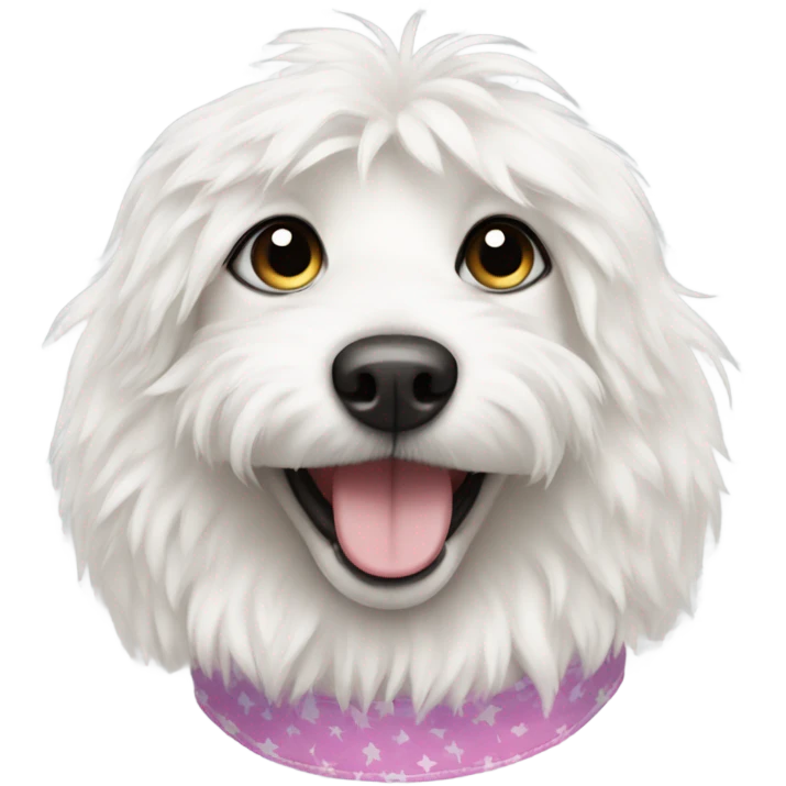 Fluffy white dog in a bikini  emoji