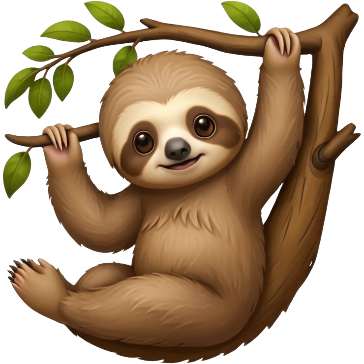 baby sloth on the tree emoji