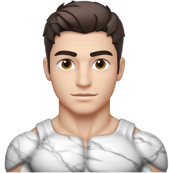 fais une statue grecque homme de 20 ans avec un minimum de sourire emoji