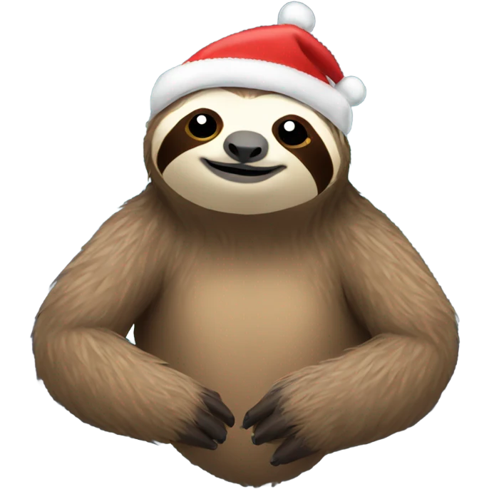 Sloth with Christmas lights emoji