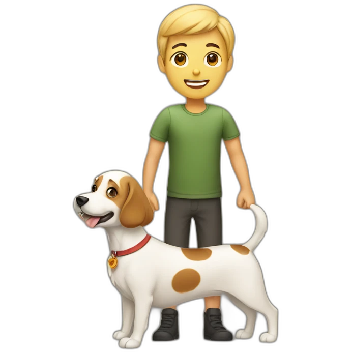 Human with dog emoji
