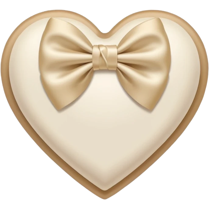 white heart with beige bow emoji