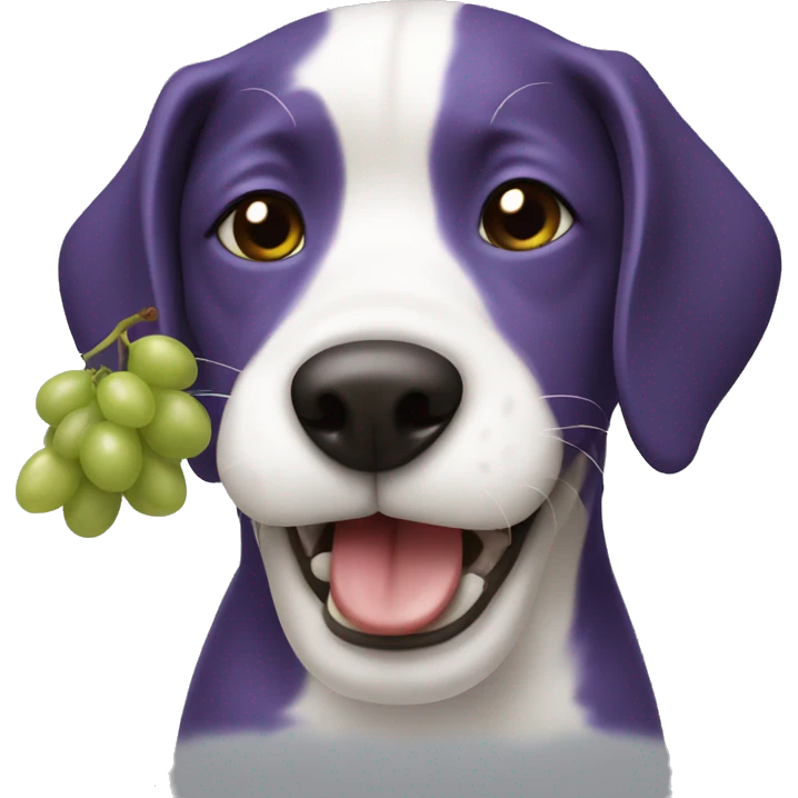 Dog eating a grape emoji